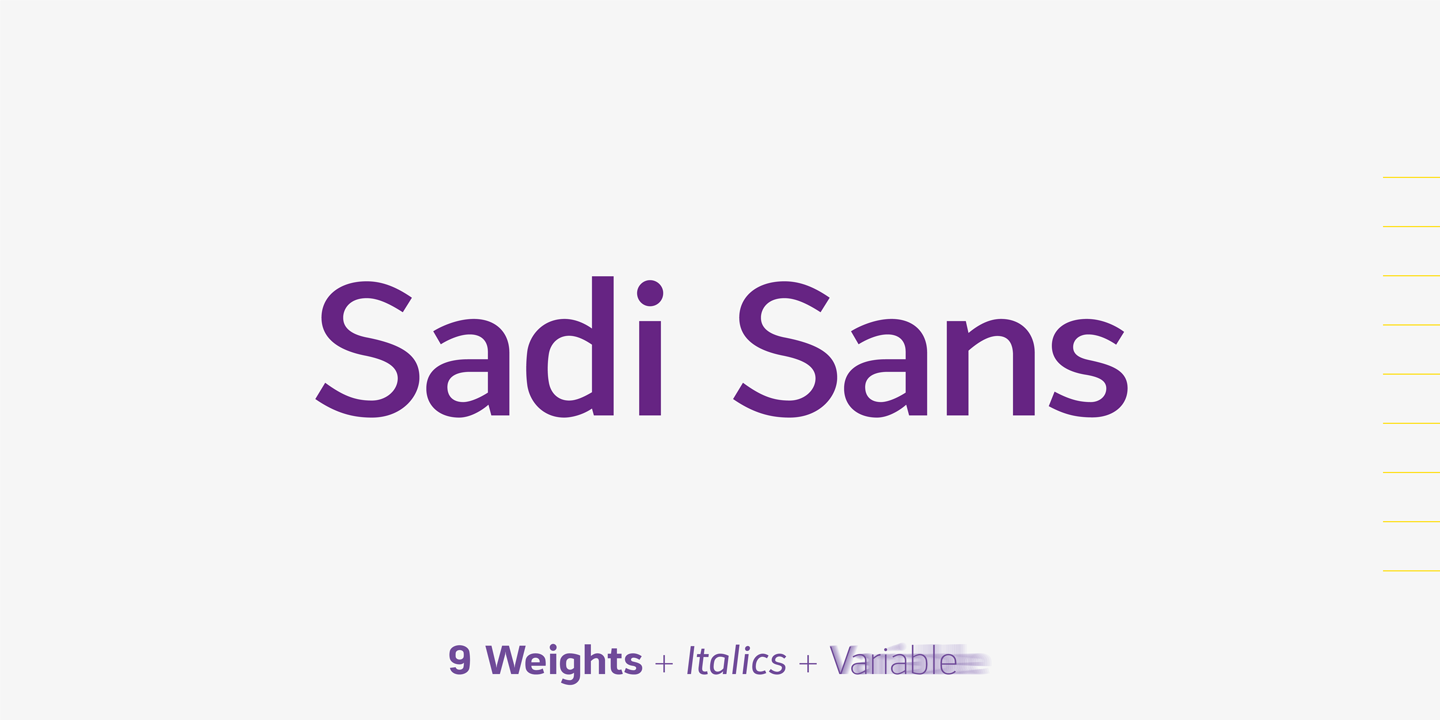 Sadi Sans Thin Italic Font preview